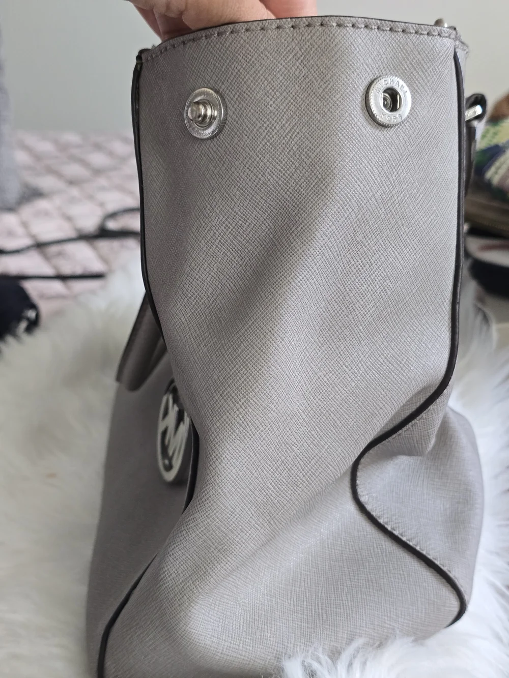 Michael Kors Taupe Saffiano Leather Satchel with Wallet
